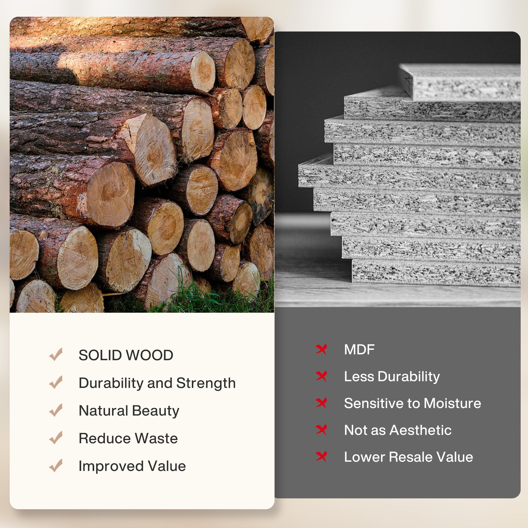 23.6" End Table, Solid Wood Small Side Table with 2-Tier Storage