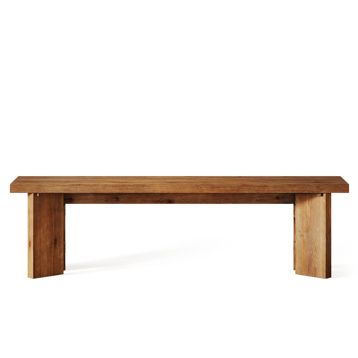 63" Wood Bench, Farmhouse Entryway Bench End of Bed Bench with Thickened Legs