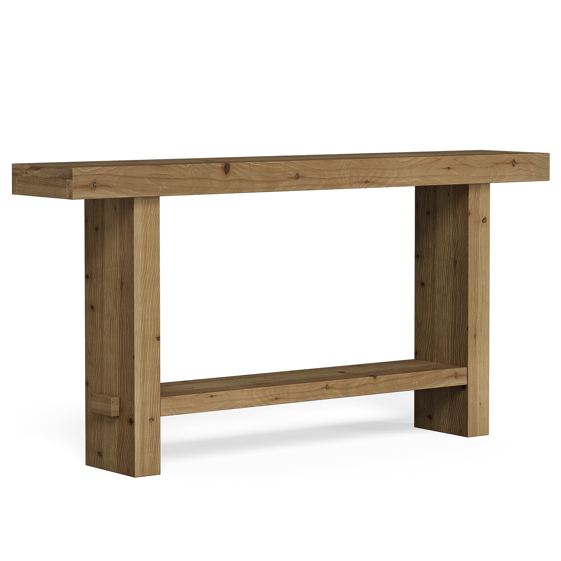 63" Solid Wood Console Table, 2-Tier Narrow Entryway Table for Hallway