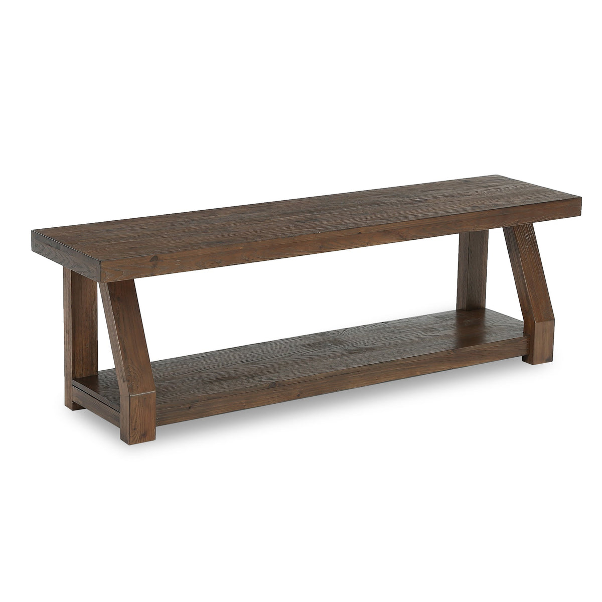 63" Solid Wood TV Stand for 65-75" TVs, Farmhouse Media Console with Open Shelf, Rustic Entertainment Center for Living Room