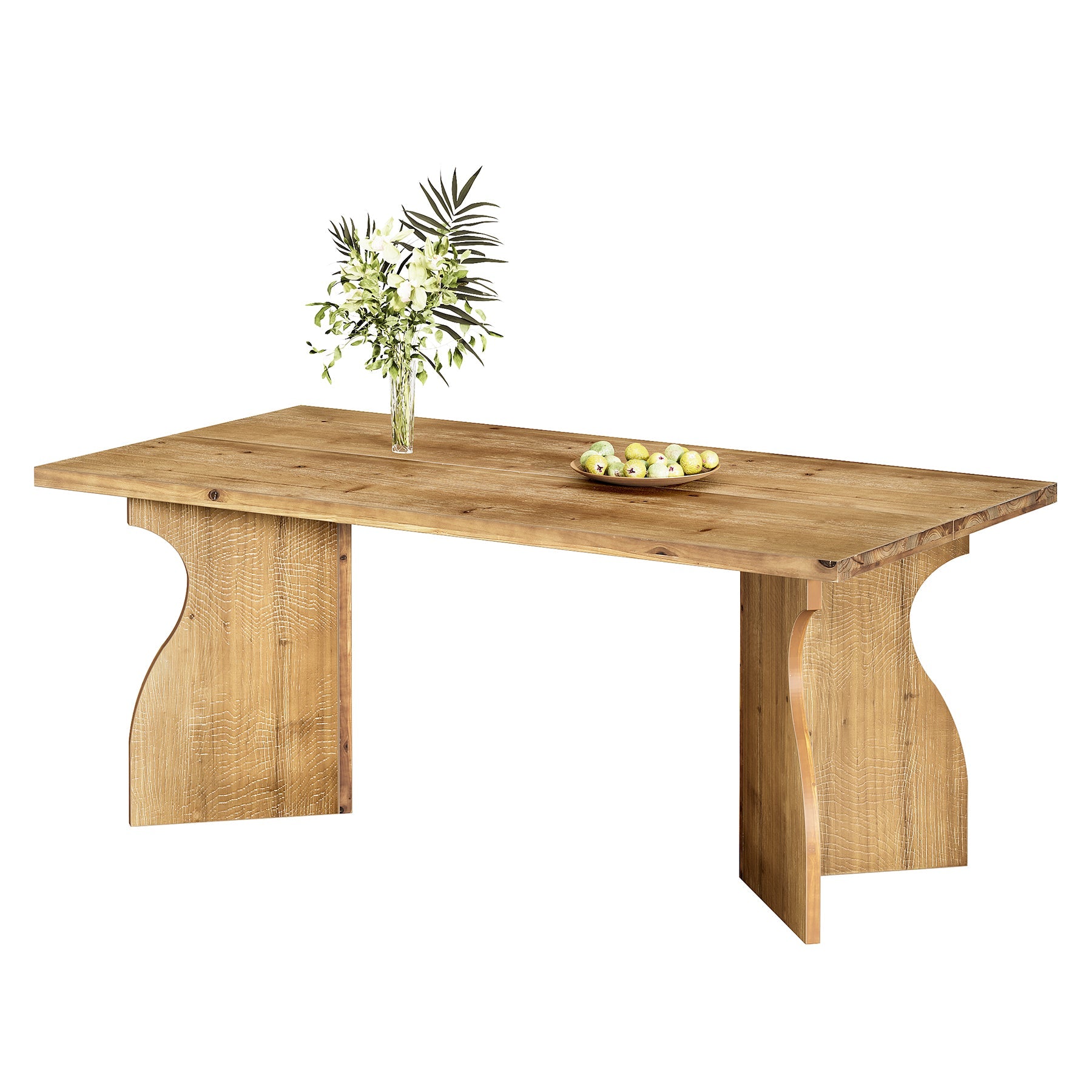 Tribesigns 63-Inch Solid Wood Dining Table, Rectangular Kitchen Table for 4-6 People
