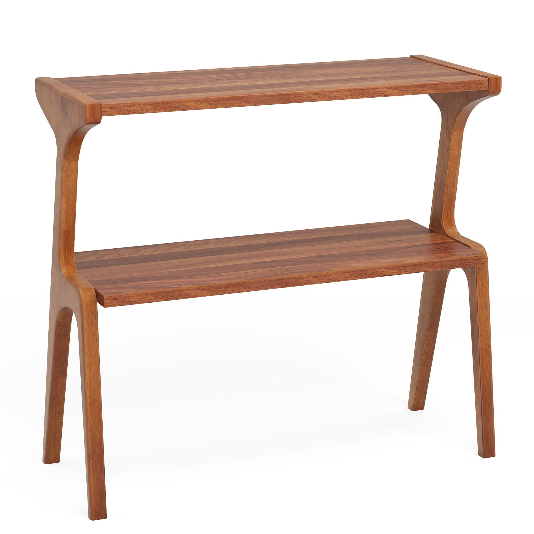 2 - Tier End Table, Slim Sofa Side Table with Storage Shelf Tribesigns