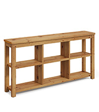 63" Console Table, 3-Tier Solid Wood Sofa Table with 6 Storage Cubes