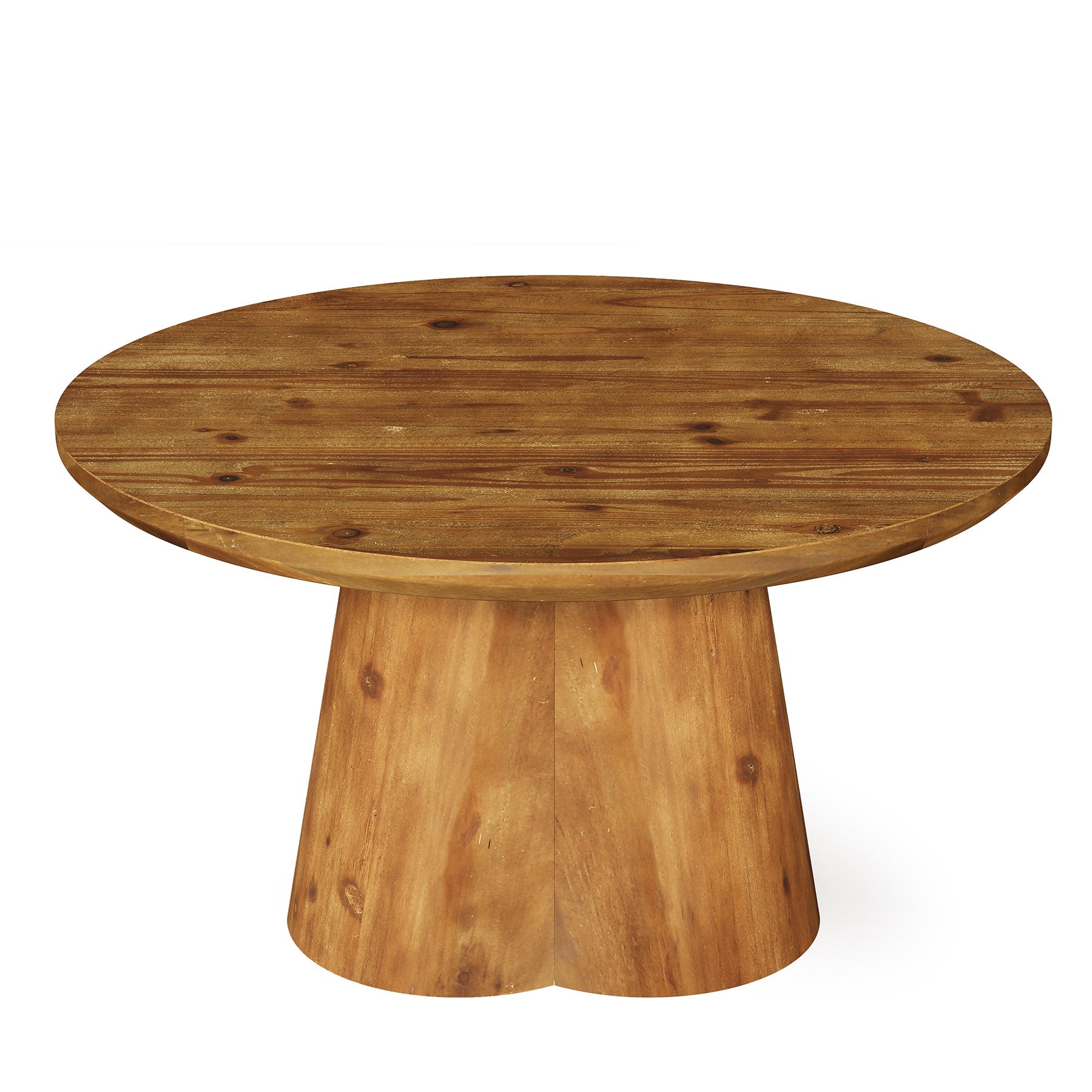 31.5" Round Coffee Table, Farmhouse Solid Wood Center Tea Table with Robust Base