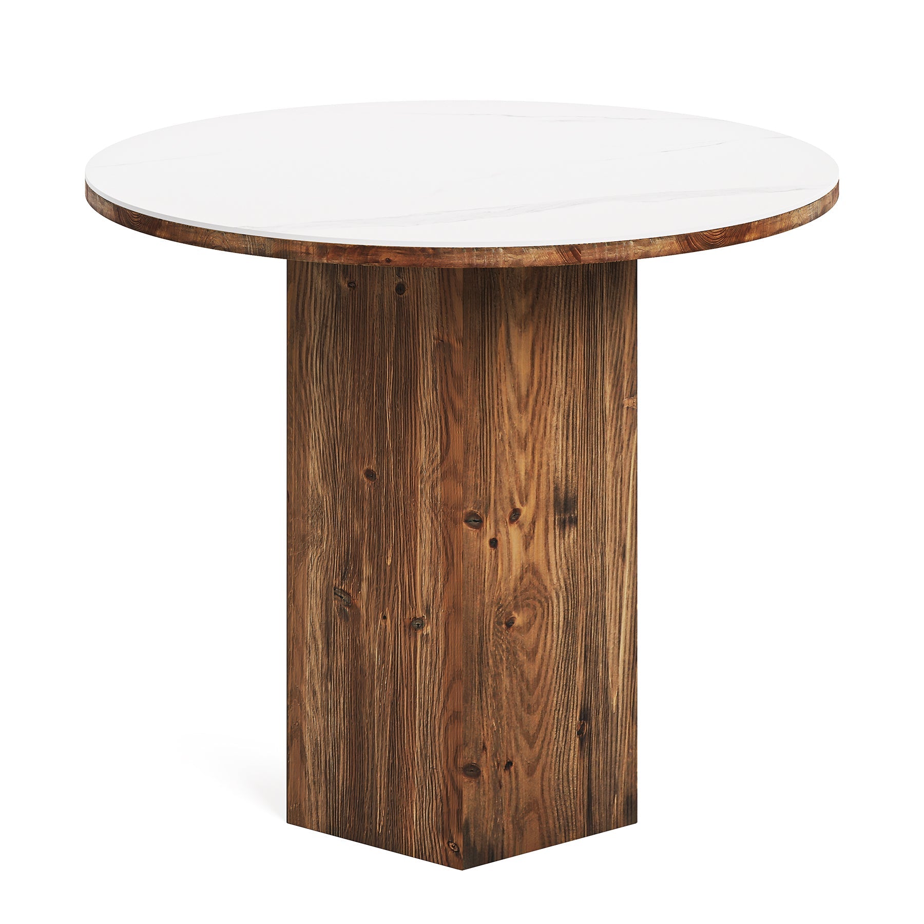 31.5" Round Dining Table, Kitchen Bistro Table with Sintered Stone Tabletop for 2-3