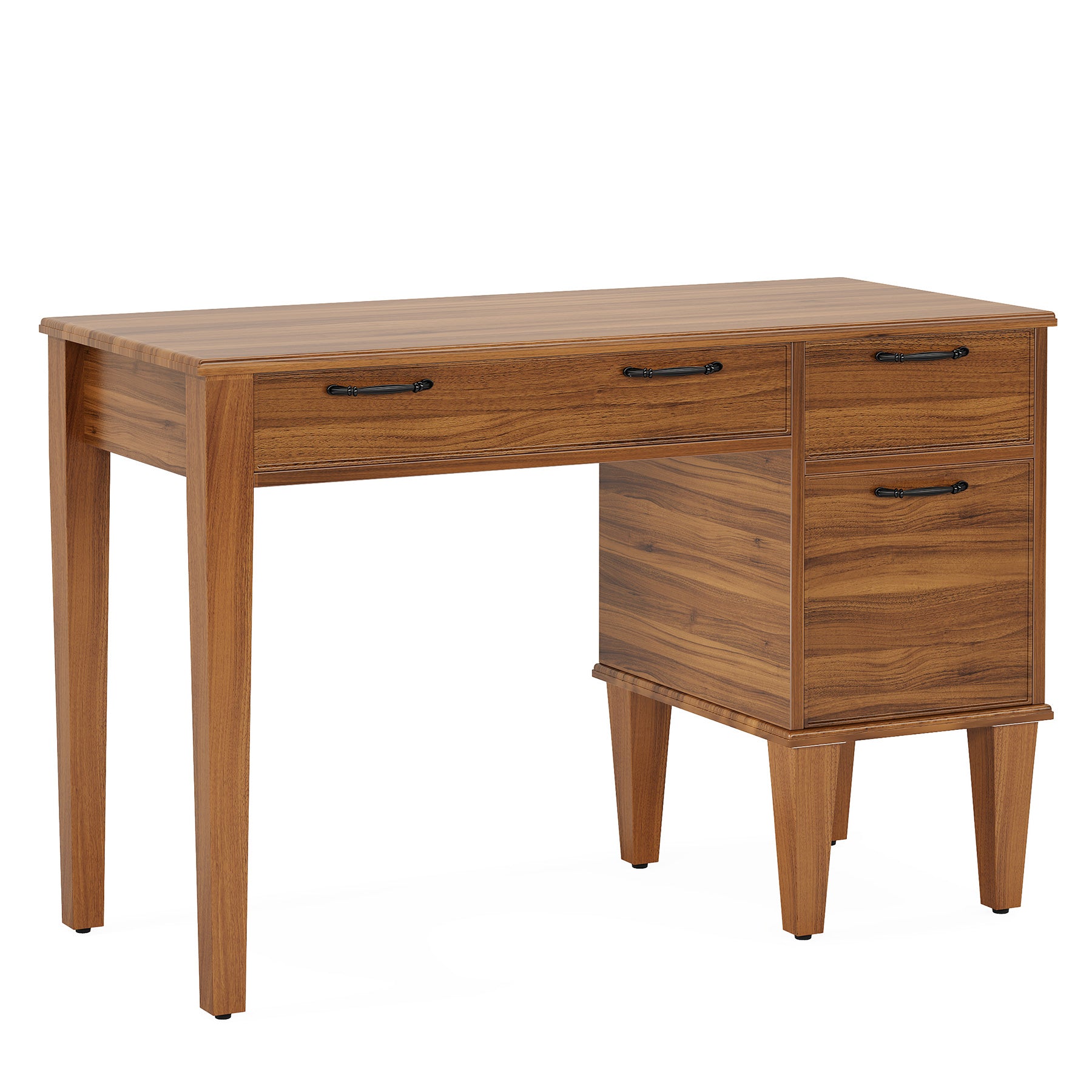 47" Computer Desk, Rustic Office Desk With File Cabinet