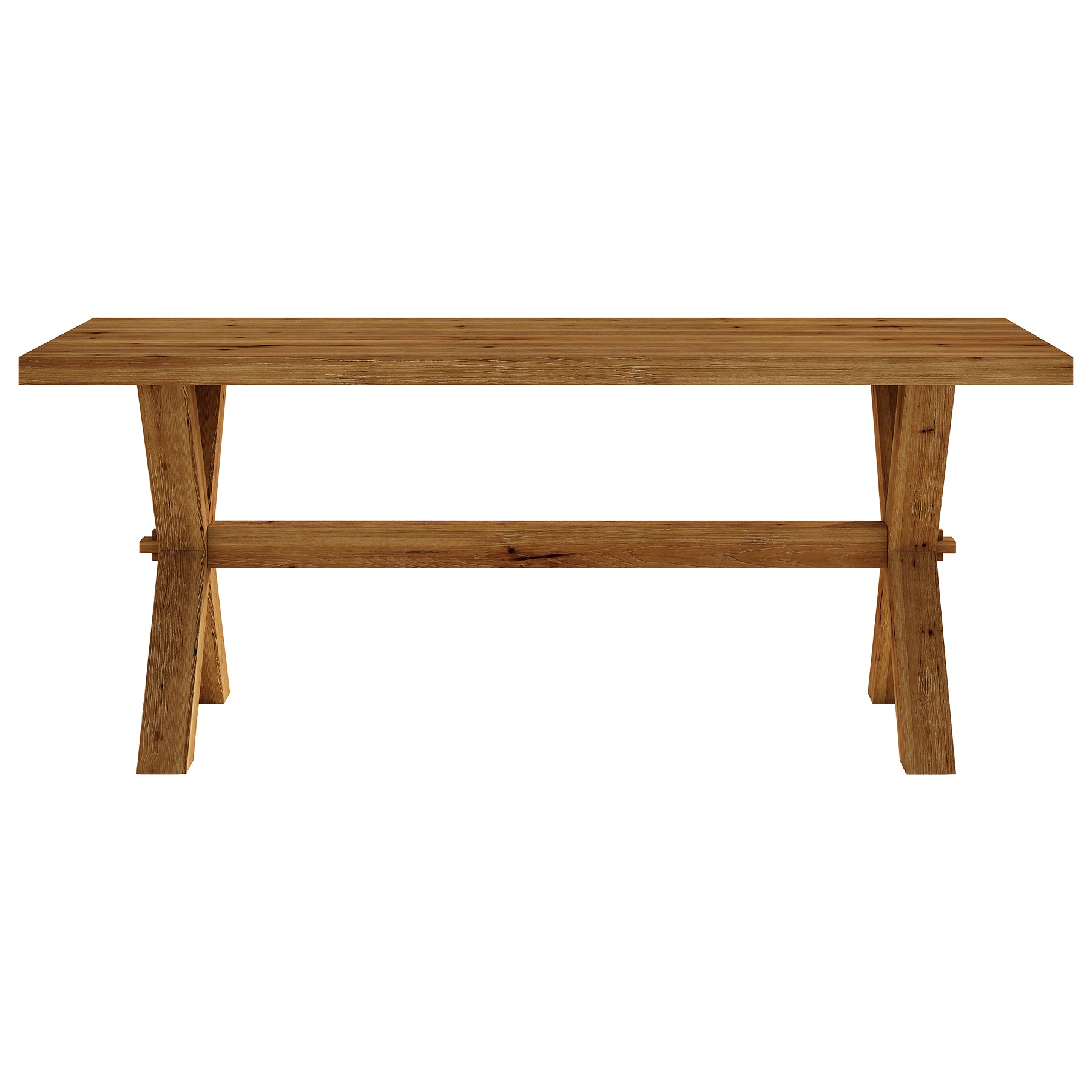 63" Rectangle Dining Table, Farmhouse Solid Wood Kitchen Table with Large Tabletop for 4-6