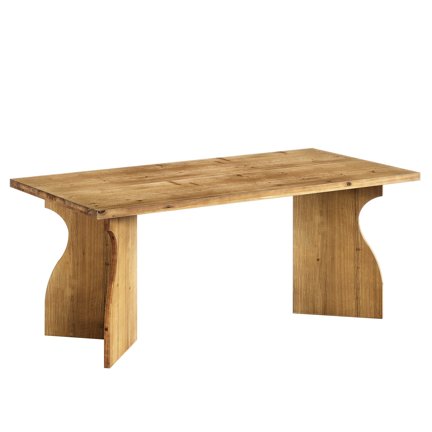 63" Solid Wood Dining Table, Rectangular Kitchen Table For 4-6 People