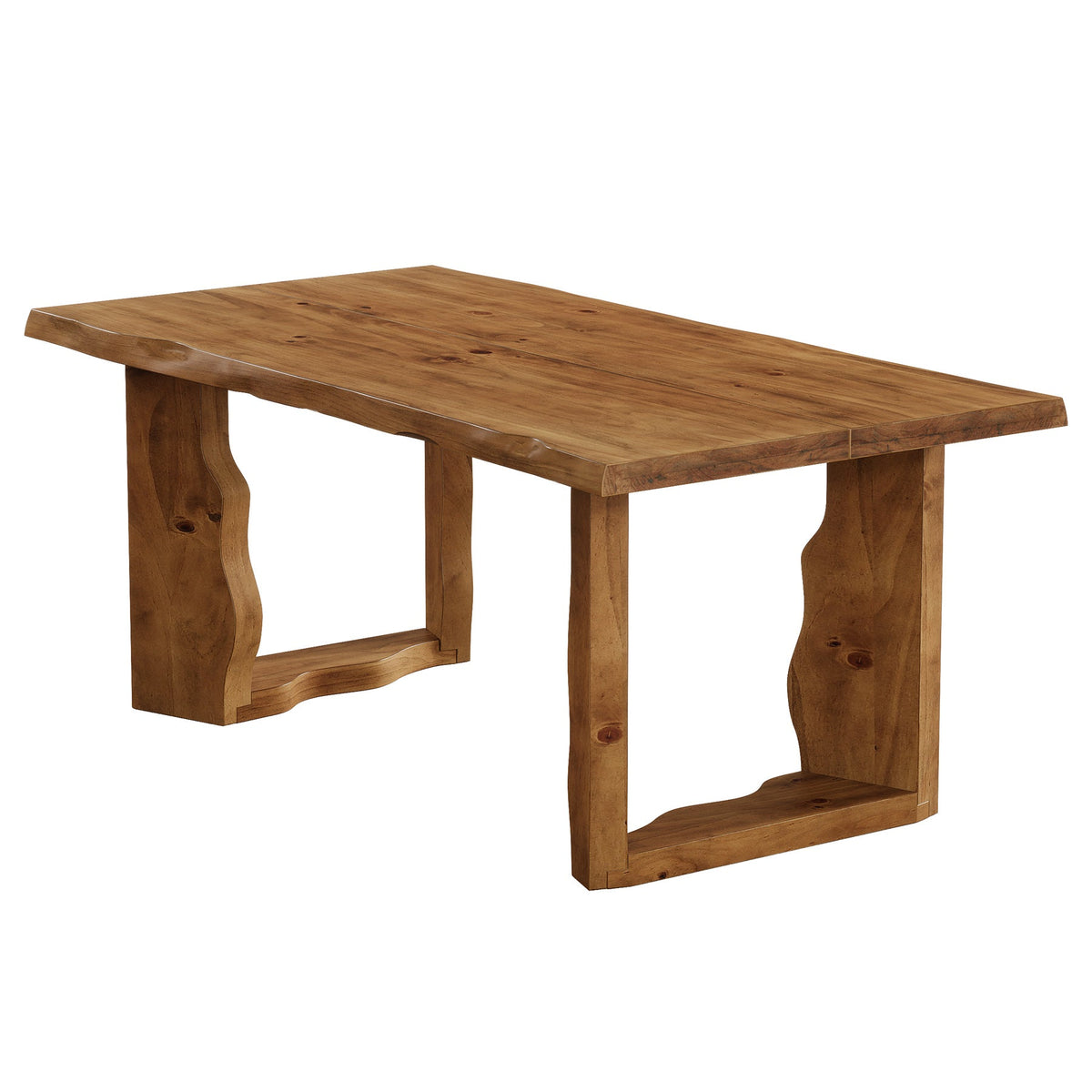 63" Solid Wood Live Edge Executive Desk, Rustic Farmhouse Computer Desk for Home Office or Studio Workspace