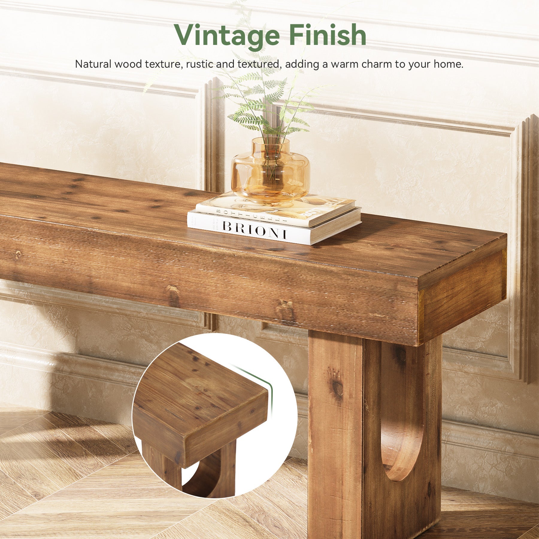 Wood Shoe Bench, 47" Narrow Entryway Bench End of Bed Bench