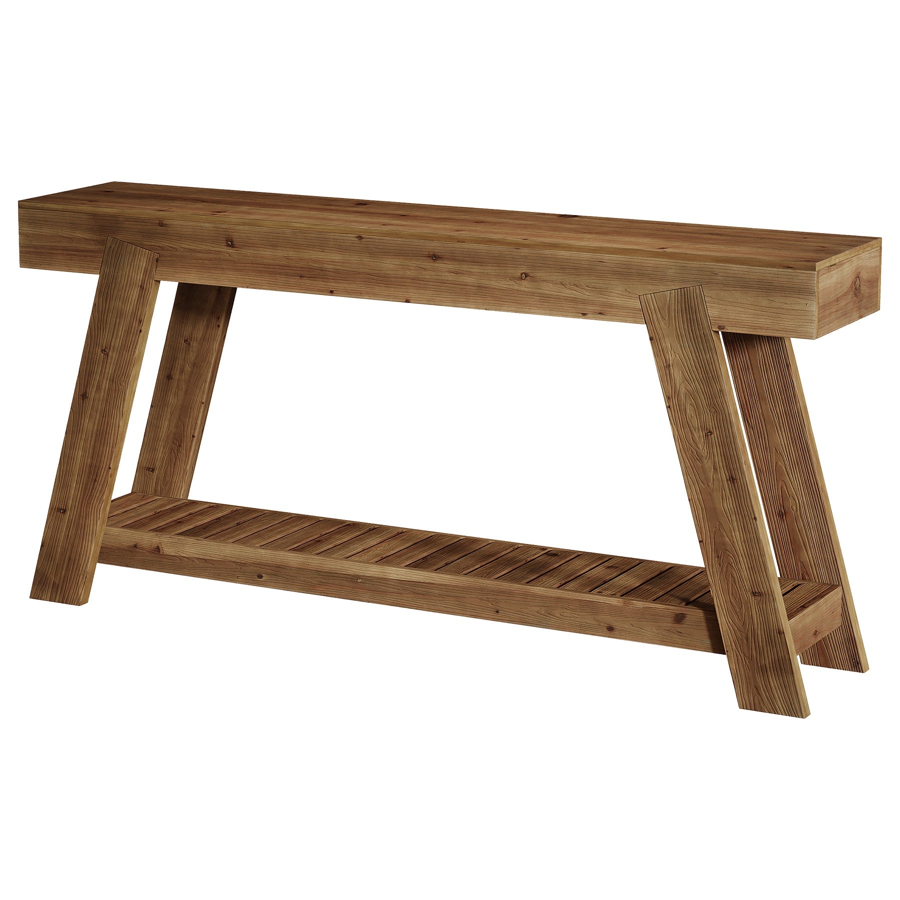 62.9" Console Table, Solid Wood Narrow Sofa Couch Table with Storage for Entryway