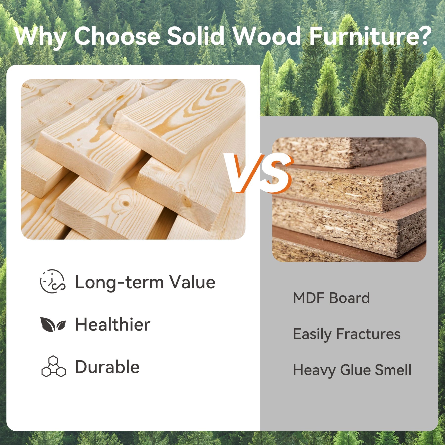 63" Console Table, 3-Tier Solid Wood Sofa Table with 6 Storage Cubes