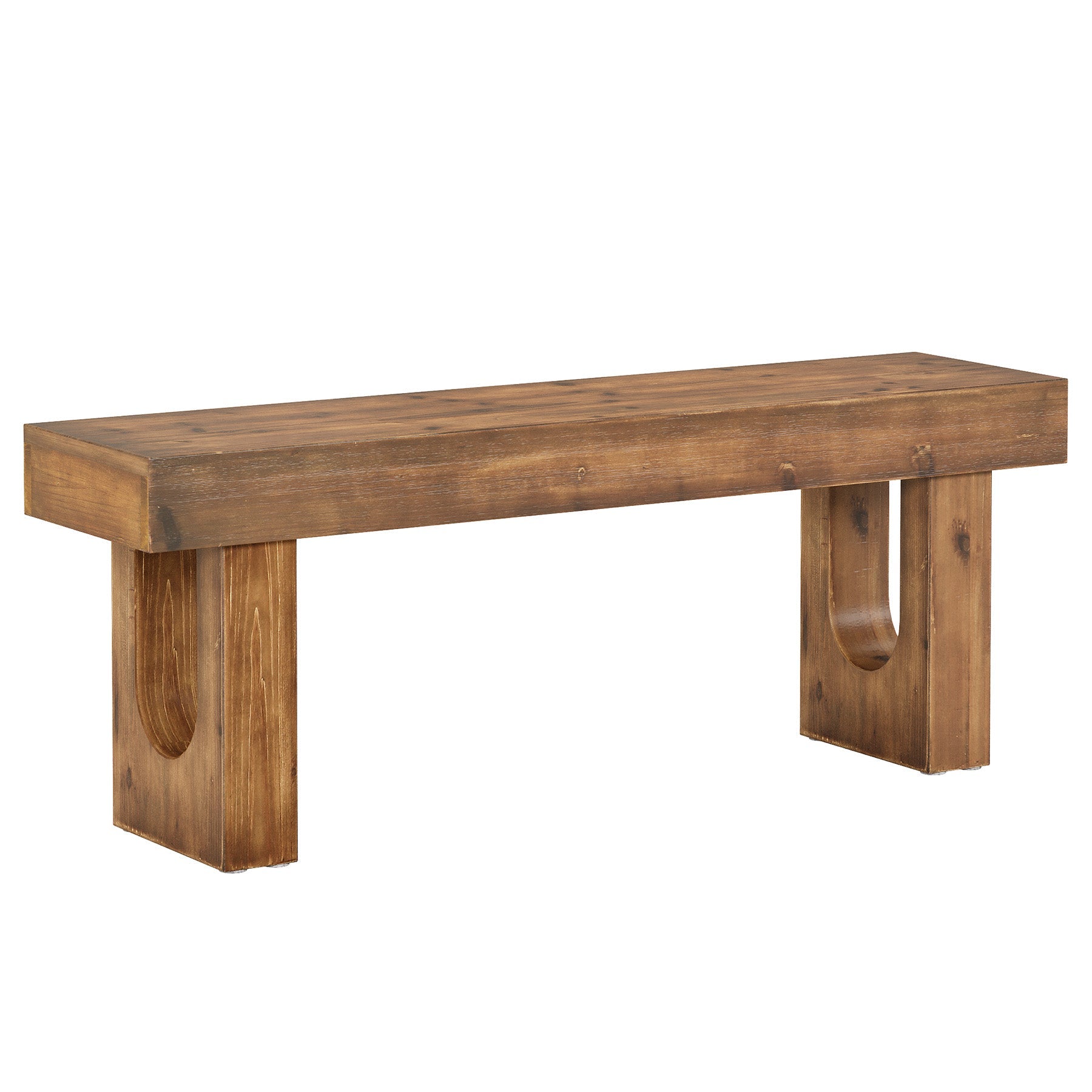 Wood Shoe Bench, 47" Narrow Entryway Bench End of Bed Bench