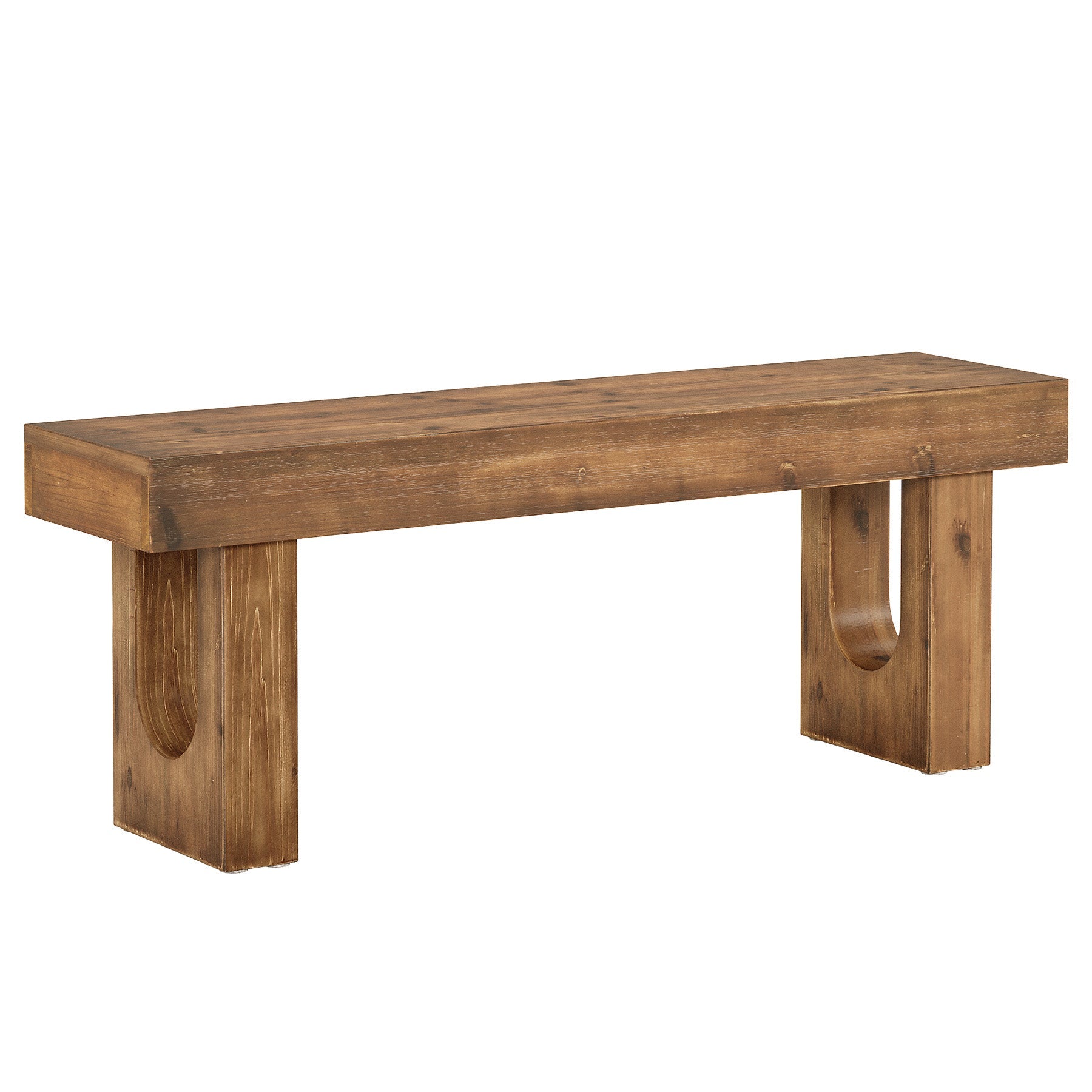 47" Wood Dining Bench, Farmhouse Kitchen Table Bench with Sturdy Legs