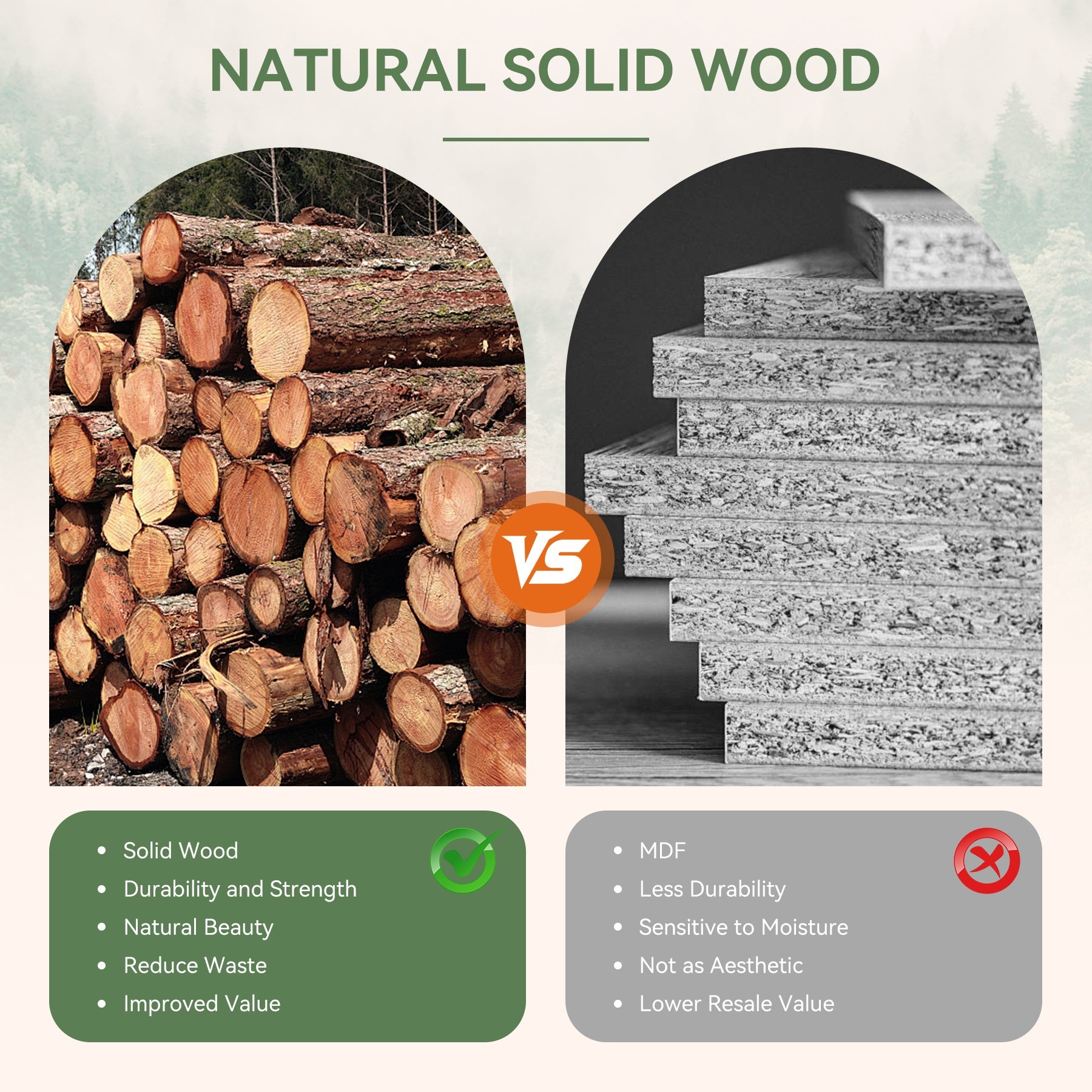 31.5" Round Coffee Table with Sintered Stone Top and Solid Wood Base