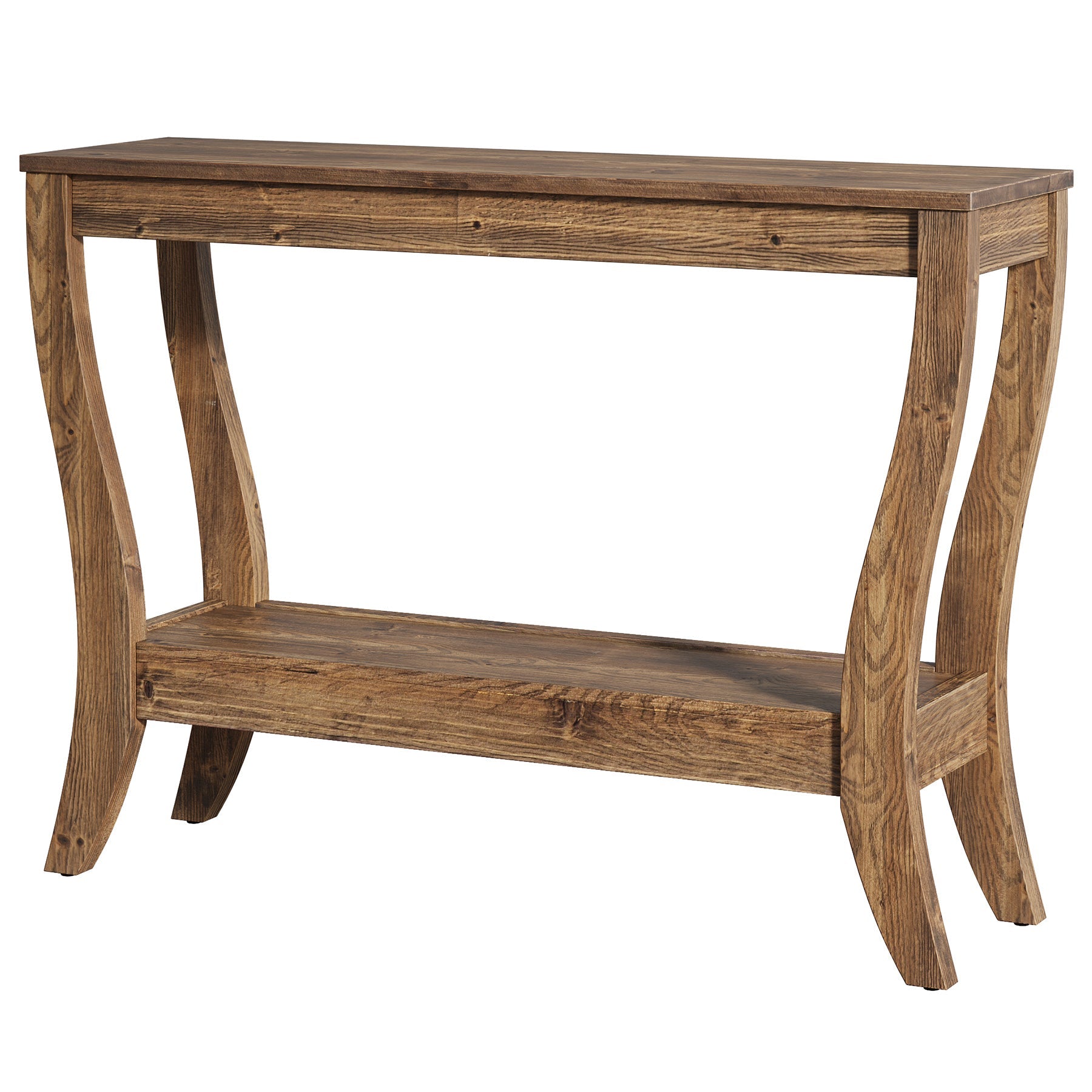 43.3" Solid Wood Console Table, Farmhouse Entryway Table With Storage
