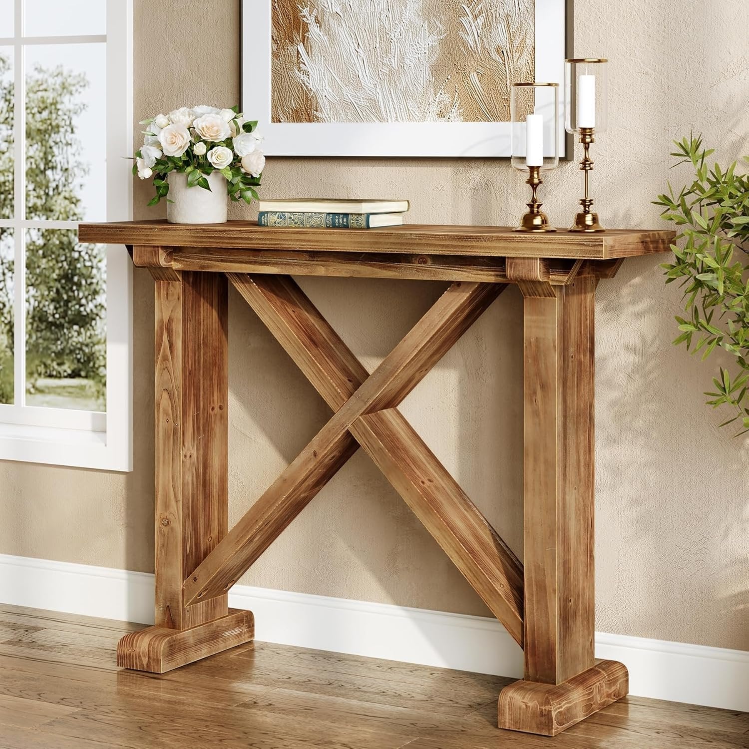 41.3" Console Table, Farmhouse Wood Entryway Table Sofa Table