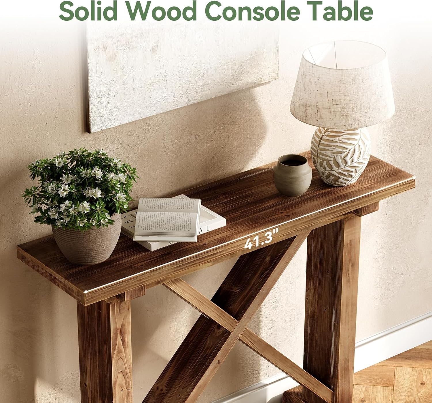 41.3" Console Table, Farmhouse Wood Entryway Table Sofa Table