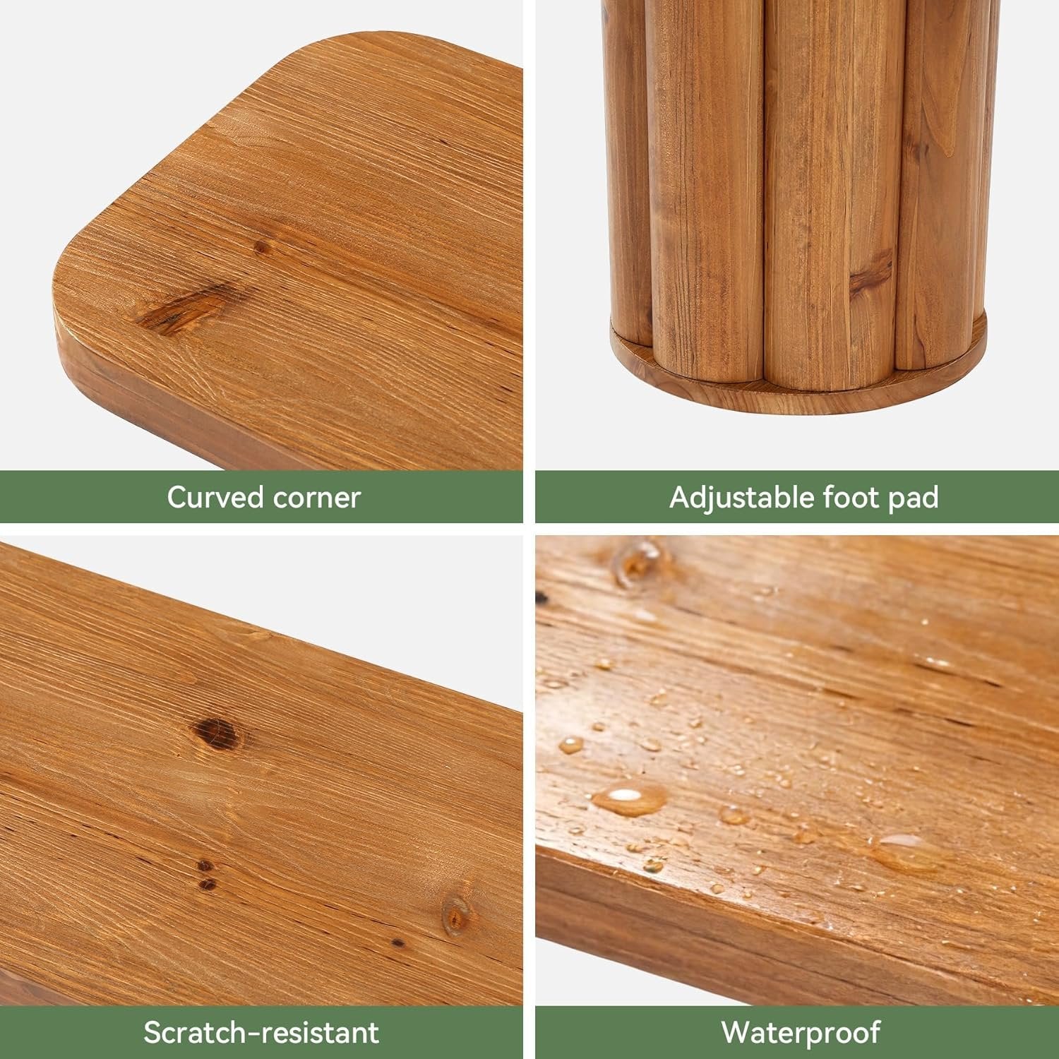 63" Solid Wood Dining Bench, Farmhouse Indoor Kitchen Table Bench Seat