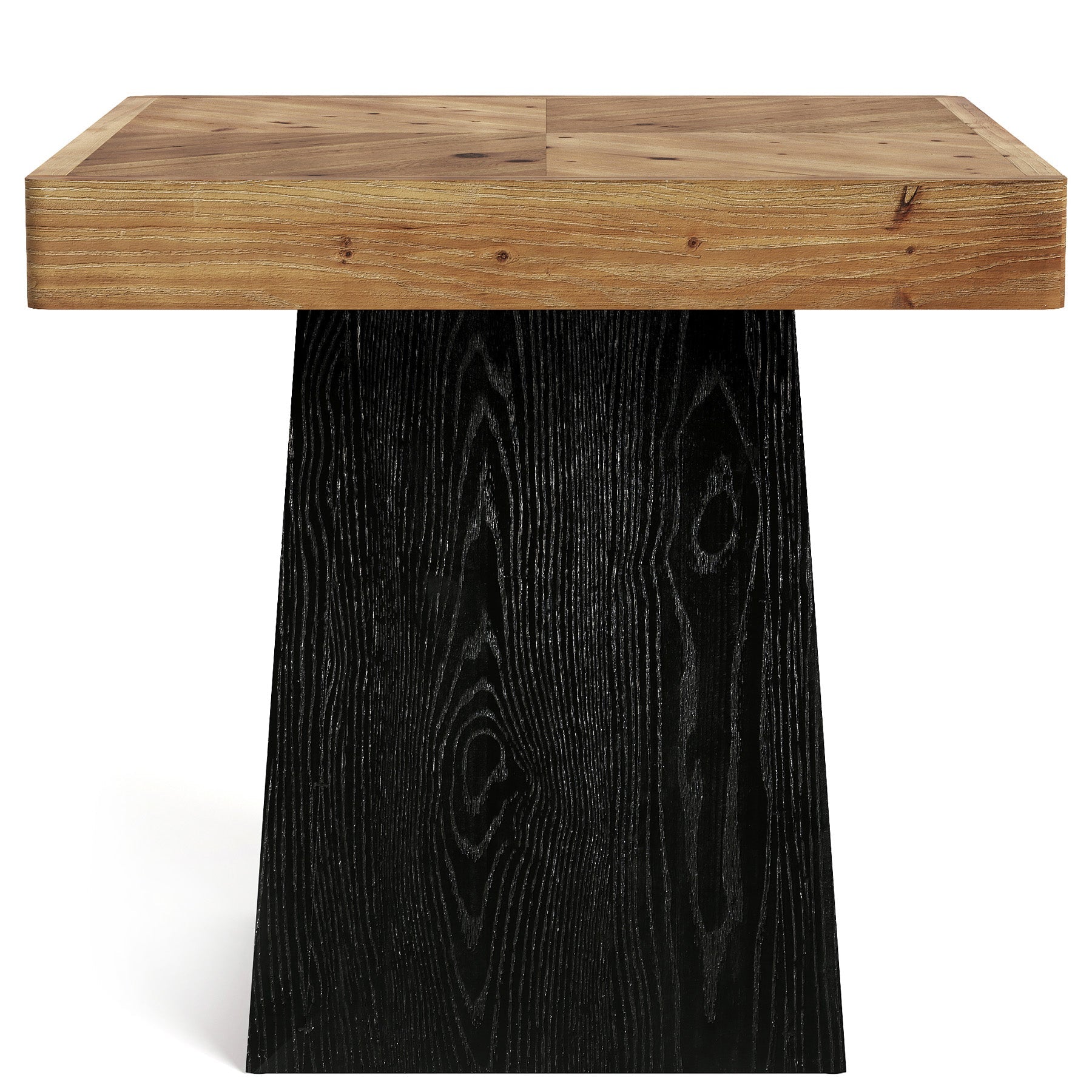 31" Solid Wood Square Dining Table for 2–4, Farmhouse Kitchen Table with Parquet Top & Tapered Base