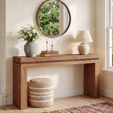 63" Solid Wood Console Table, Mid-Century Sofa Table Behind the Couch for Hallway Foyer 3