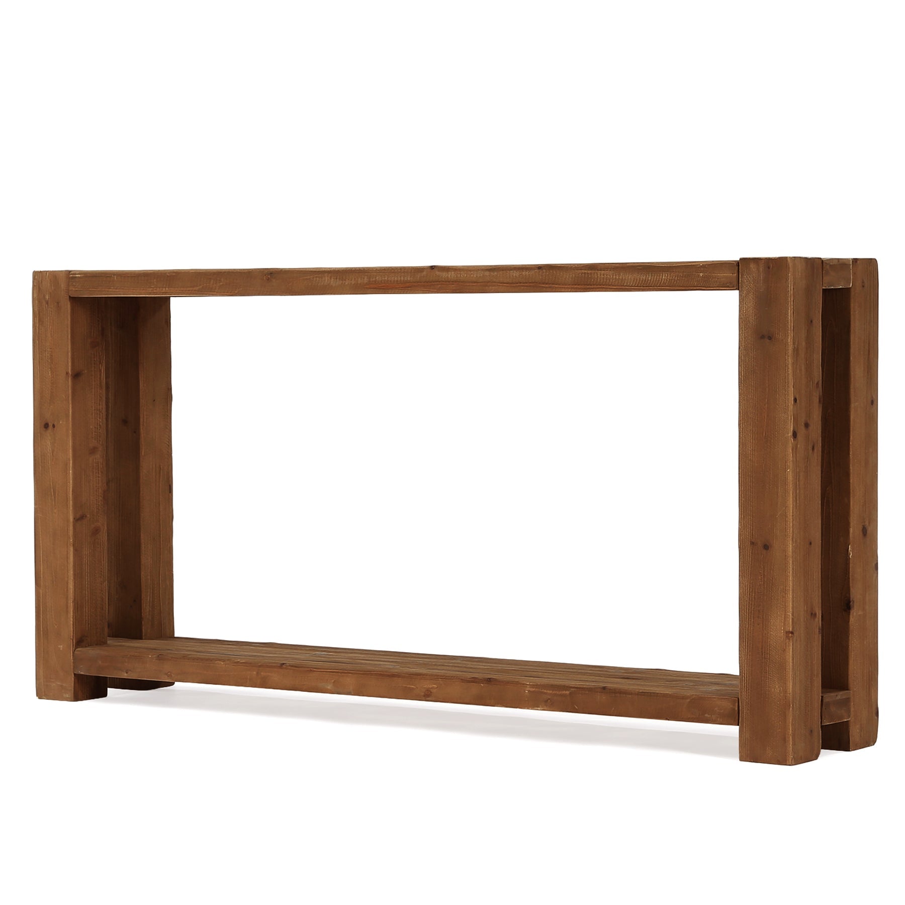 63" Solid Wood Console Table with Storage Shelf, Farmhouse Entryway Sofa Table for Hallway & Living Room