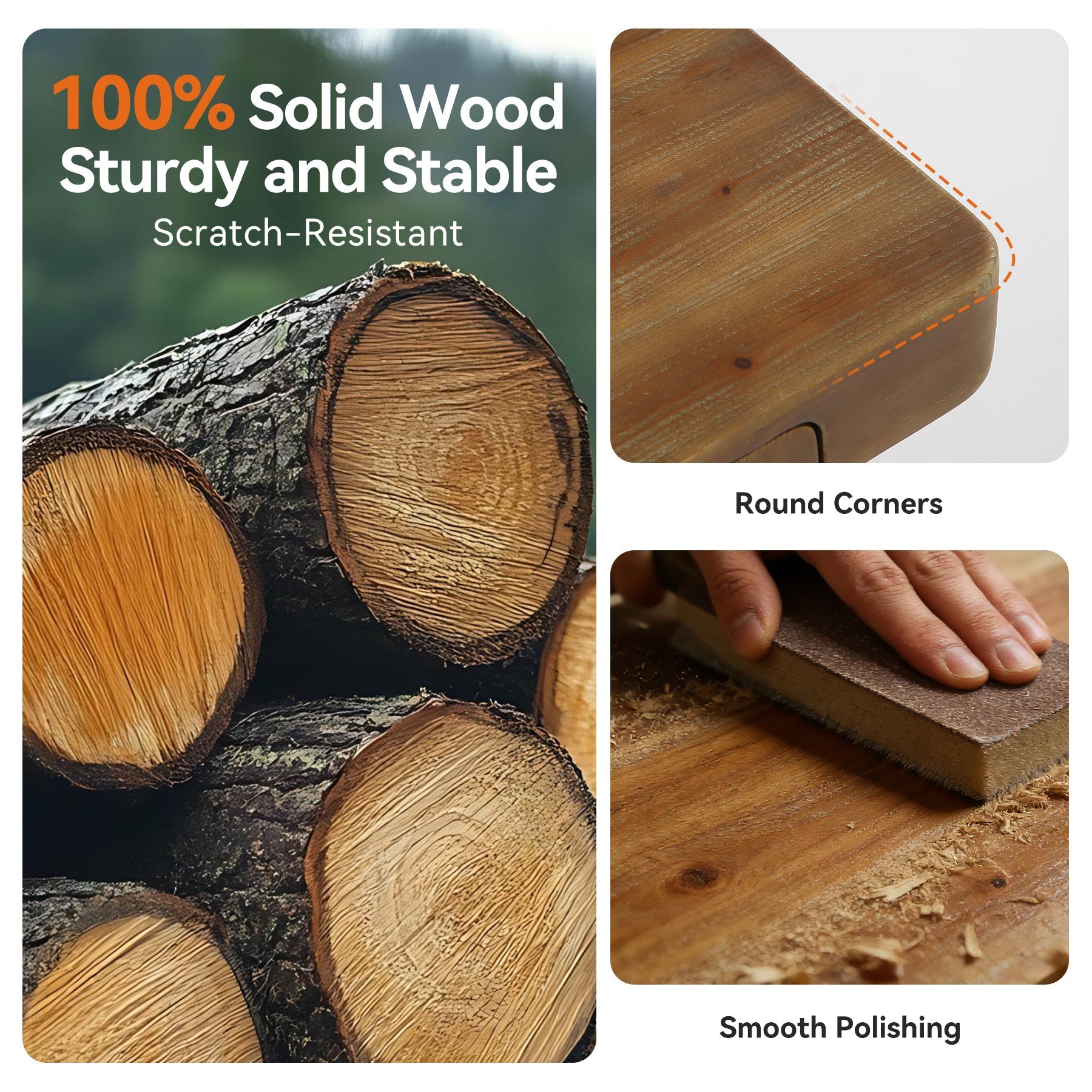 47" Solid Wood Entryway Bench, Farmhouse Shoe Bench with Thickened Legs