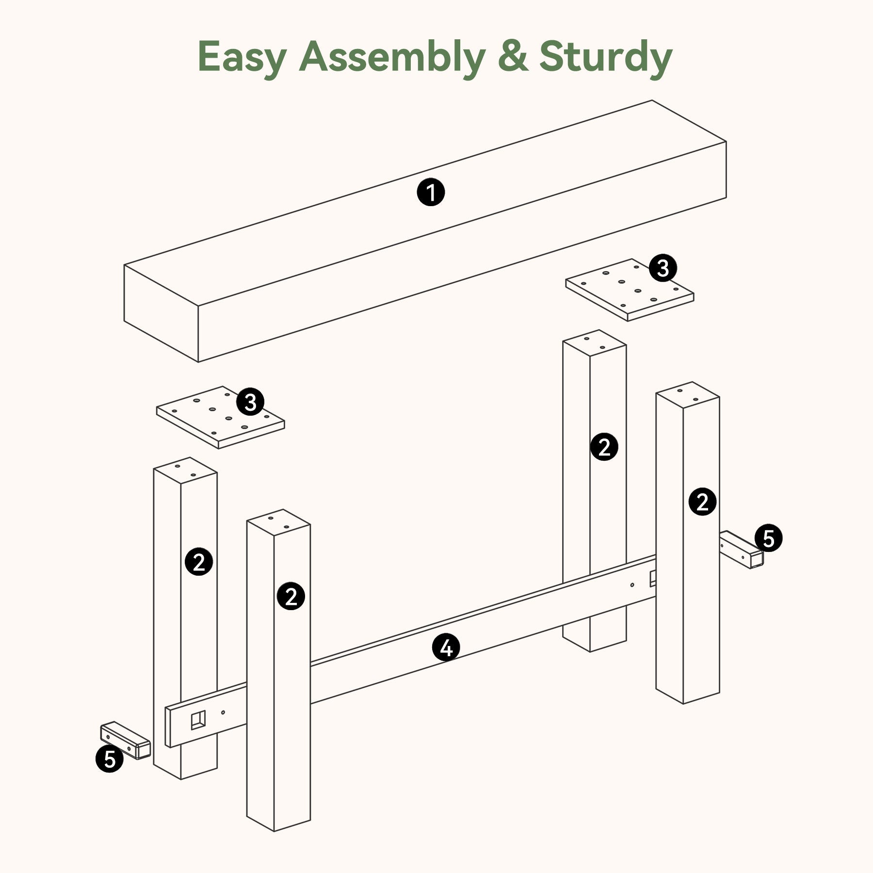 Solid Wood Console Table,63" Sofa  Entryway Table with Stable Leg