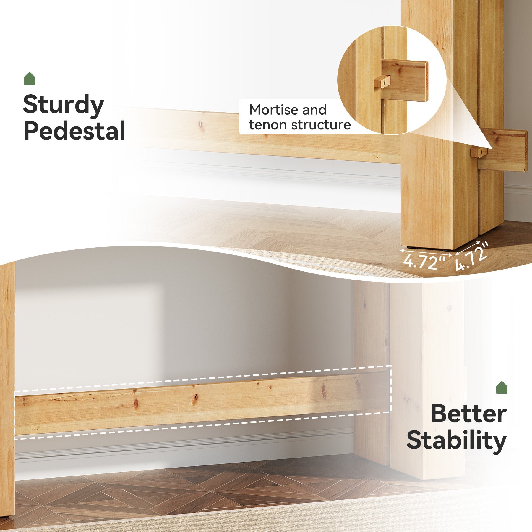 Solid Wood Console Table,63" Sofa  Entryway Table with Stable Leg