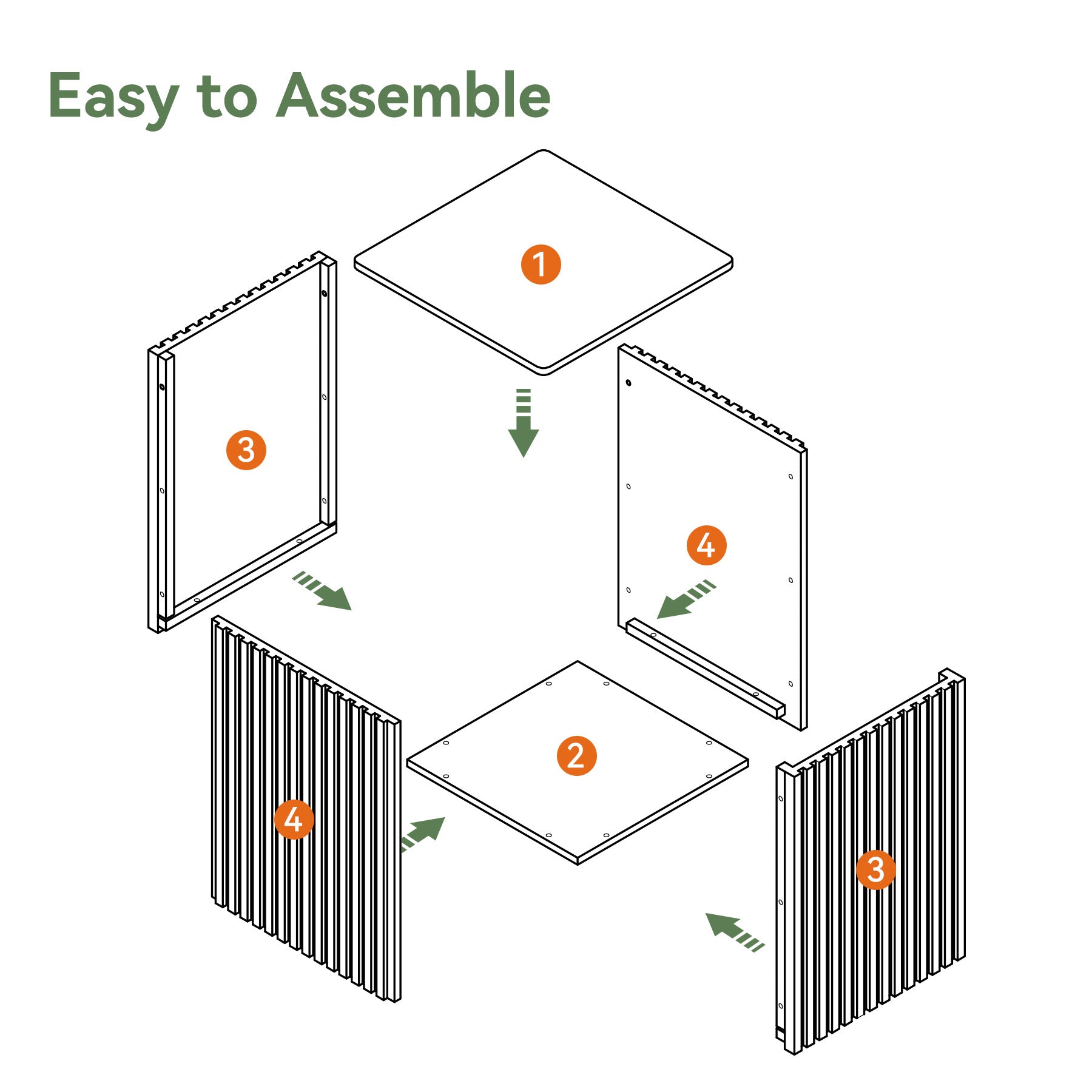 Solid Wood End Table, Square Fluted Side Table with Storage and Removable Lid
