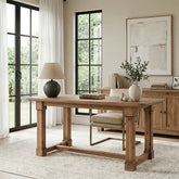63" Solid Wood Executive Desk, Heavy-Duty Office Computer Desk with Thick Top & Sturdy Legs 3