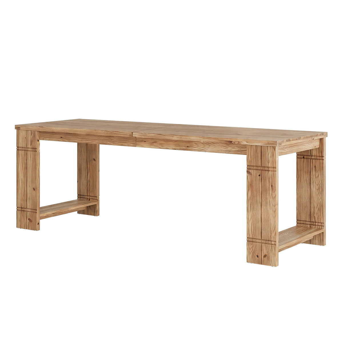 Solid Wood 2-Person Desk, 78.7" Extra-Long Computer Desk for Home Office