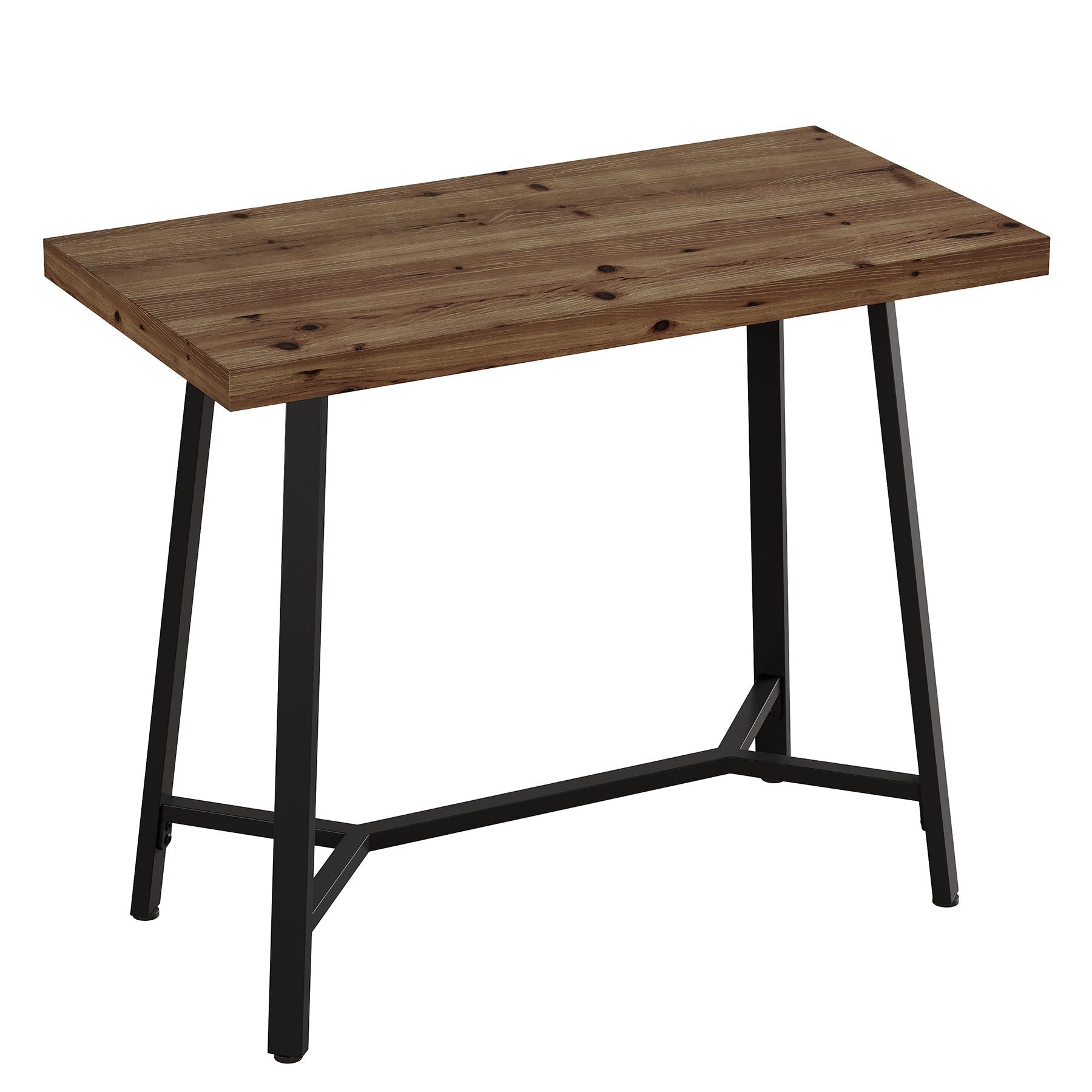41.3" Solid Wood Bar Table, Counter Height Pub Table with Metal Base for Kitchen