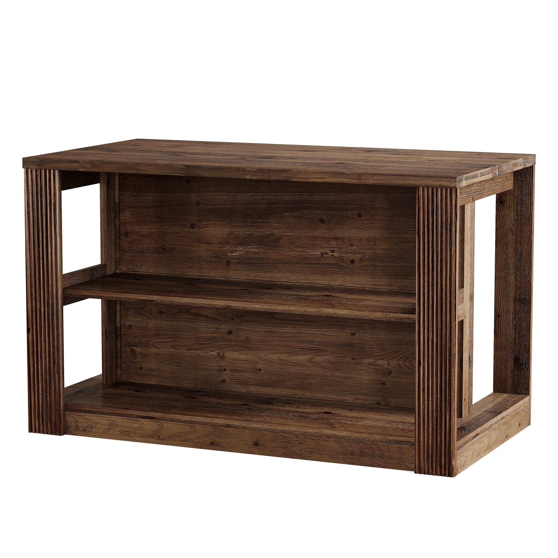 55" Home Bar Table, Solid Wood Counter Height Pub Table for Dining Room