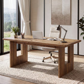 63" Solid Wood Computer Desk, Home Office Executive Desk with Sturdy Frame 3
