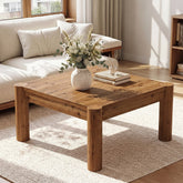 31.5" Square Coffee Table, Solid Wood Center Table Accent Cocktail Table 3