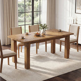 63" Solid Wood Dining Table for 4-6 People, Rectangular Kitchen Tables with Sturdy Legs 3