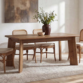 63" Solid Wood Dining Table for 4-6, Rectangular Farmhouse Kitchen & Dining Room Table with Angled Legs, Vintage Style 3