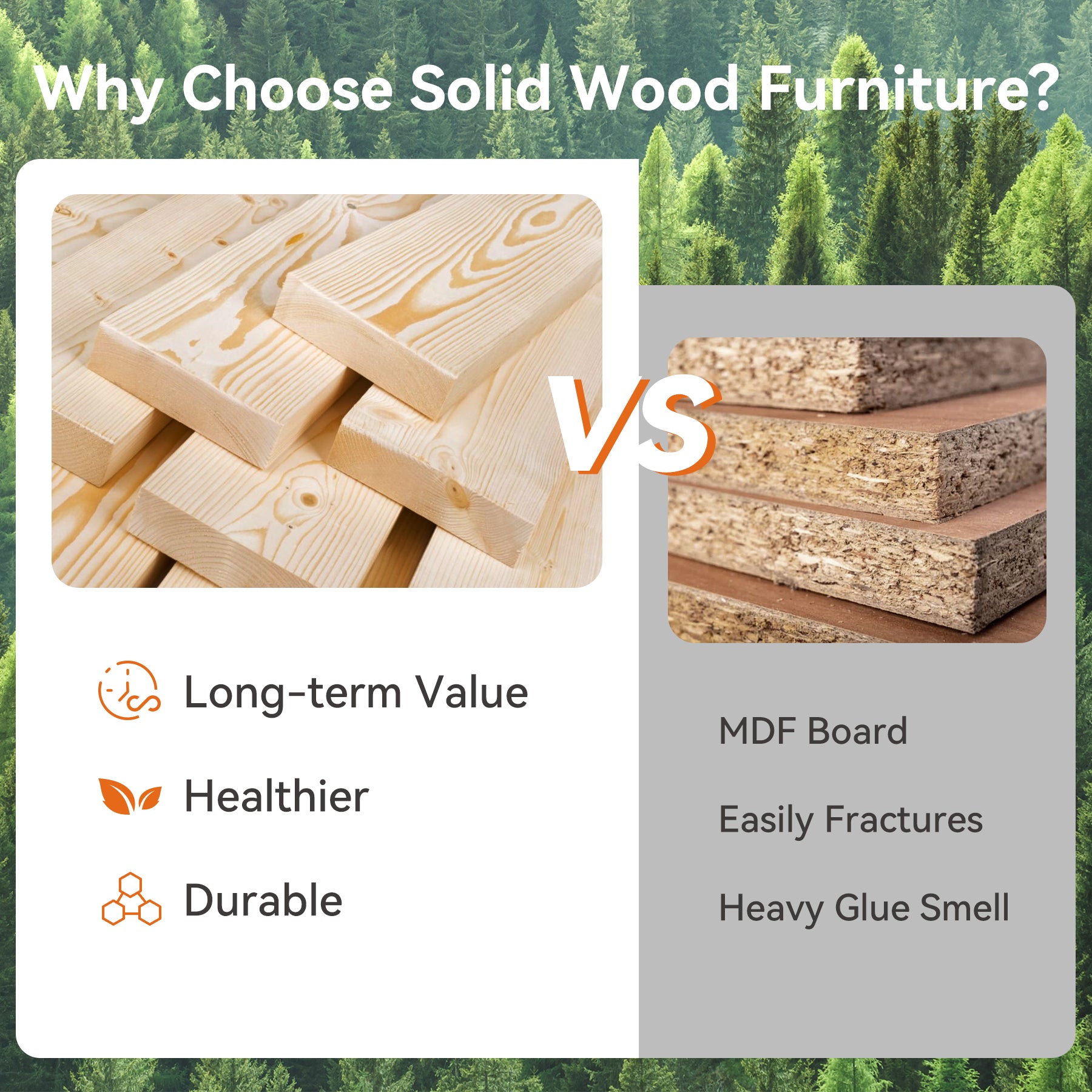 63" Console Table, 3-Tier Solid Wood Sofa Table with 6 Storage Cubes