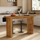 Solid Wood Bar Table, 63" Counter Height Pub Table with Sturdy Base 3