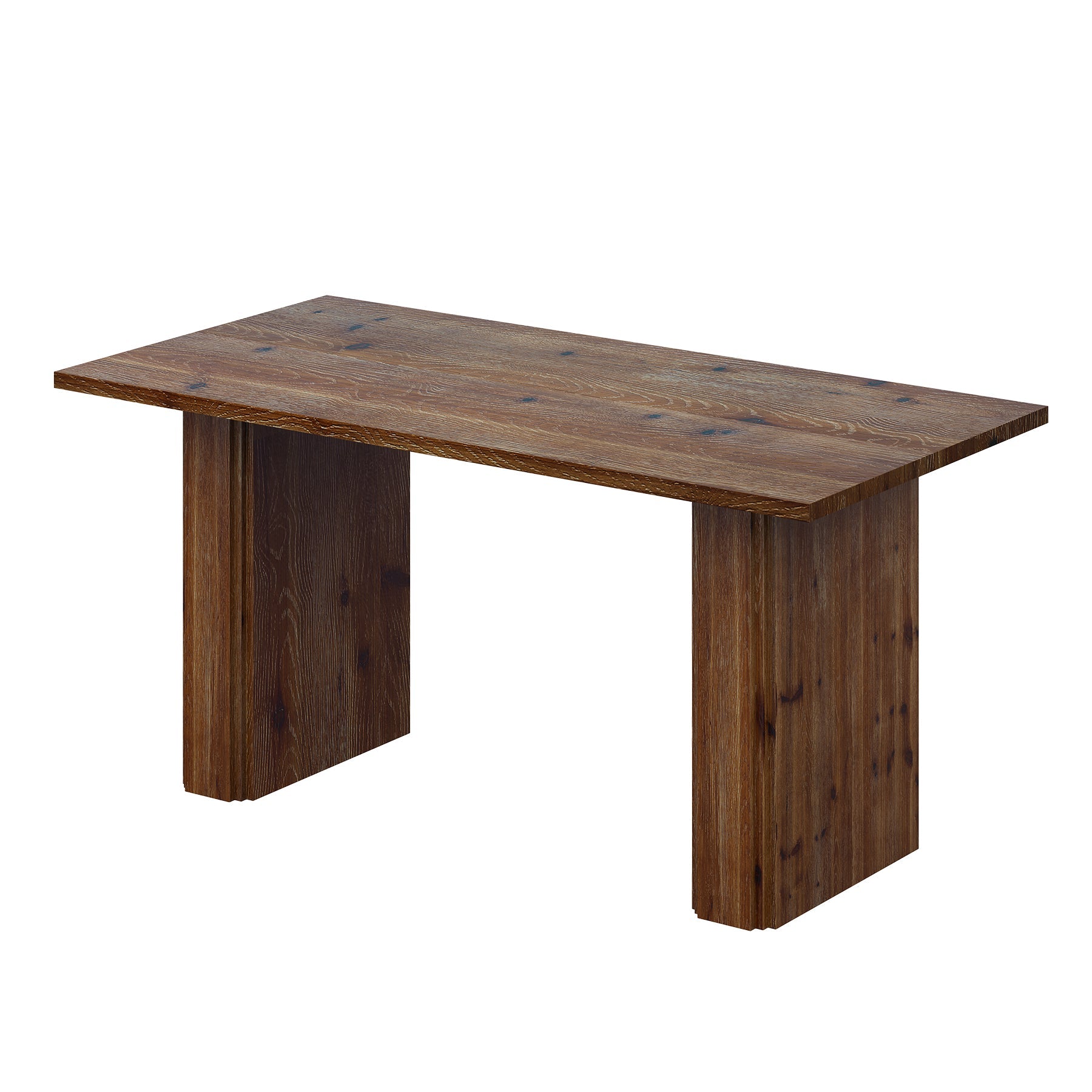 63” Solid Wood Executive Desk, Large Modern Home Office Desk with Spacious Work Surface and Sturdy Wood Legs