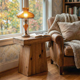 23.6-Inch Solid Wood End Table with Trapezoid Base, Small Walnut Side Taable for Living Room 3