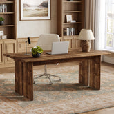 Solid Wood Executive Desk, 63" Computer Desk with Large Tabletop 3