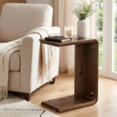 C-Shaped Solid Wood End Table for Sofa Side, Narrow Side Table for Living Room and Bedroom 3