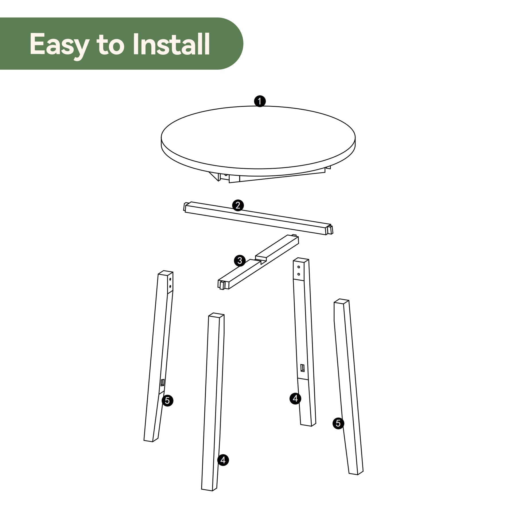 Solid Wood Round Dining Table, 31.5" Farmhouse Kitchen Table for 2-4