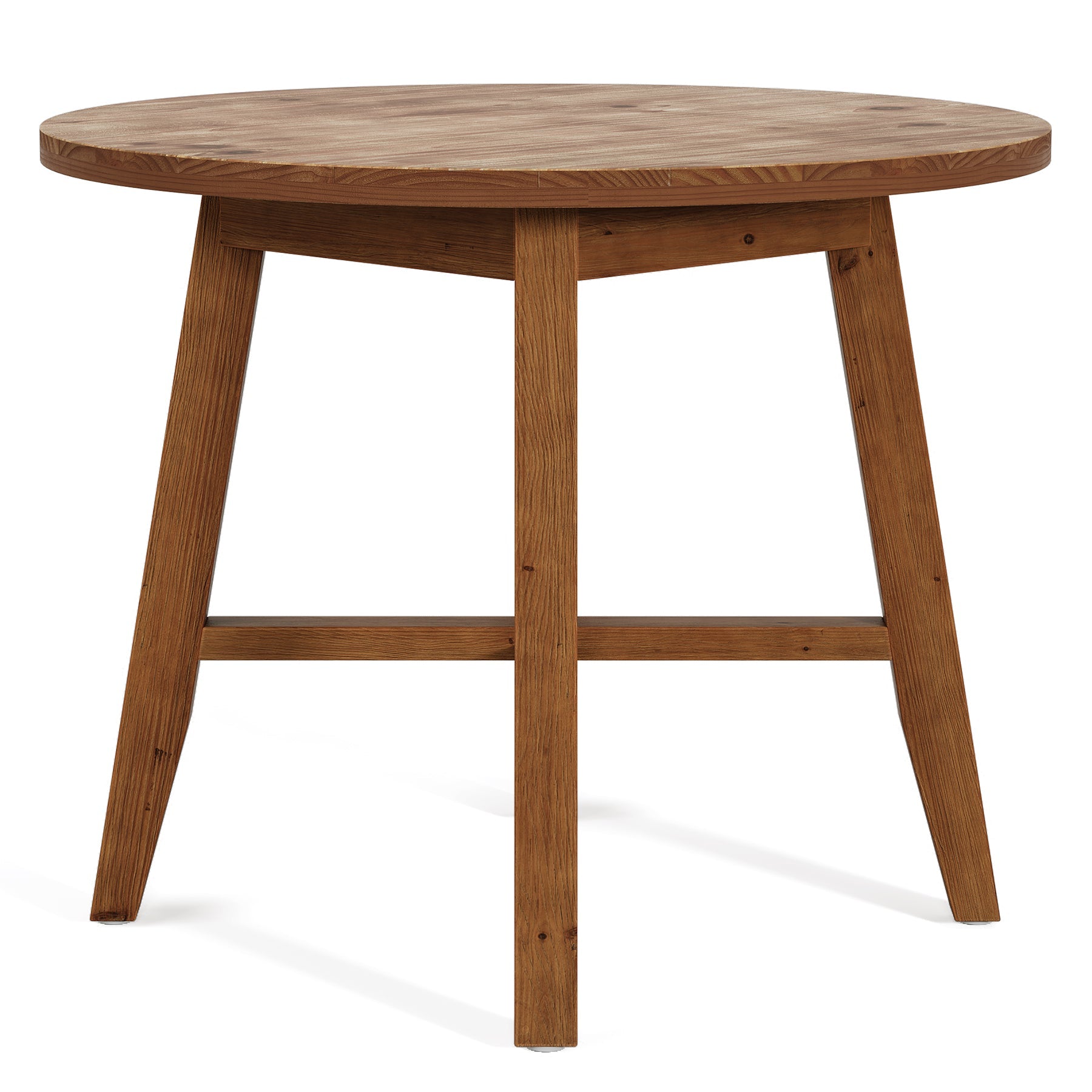 Solid Wood Round Dining Table, 31.5" Farmhouse Kitchen Table for 2-4