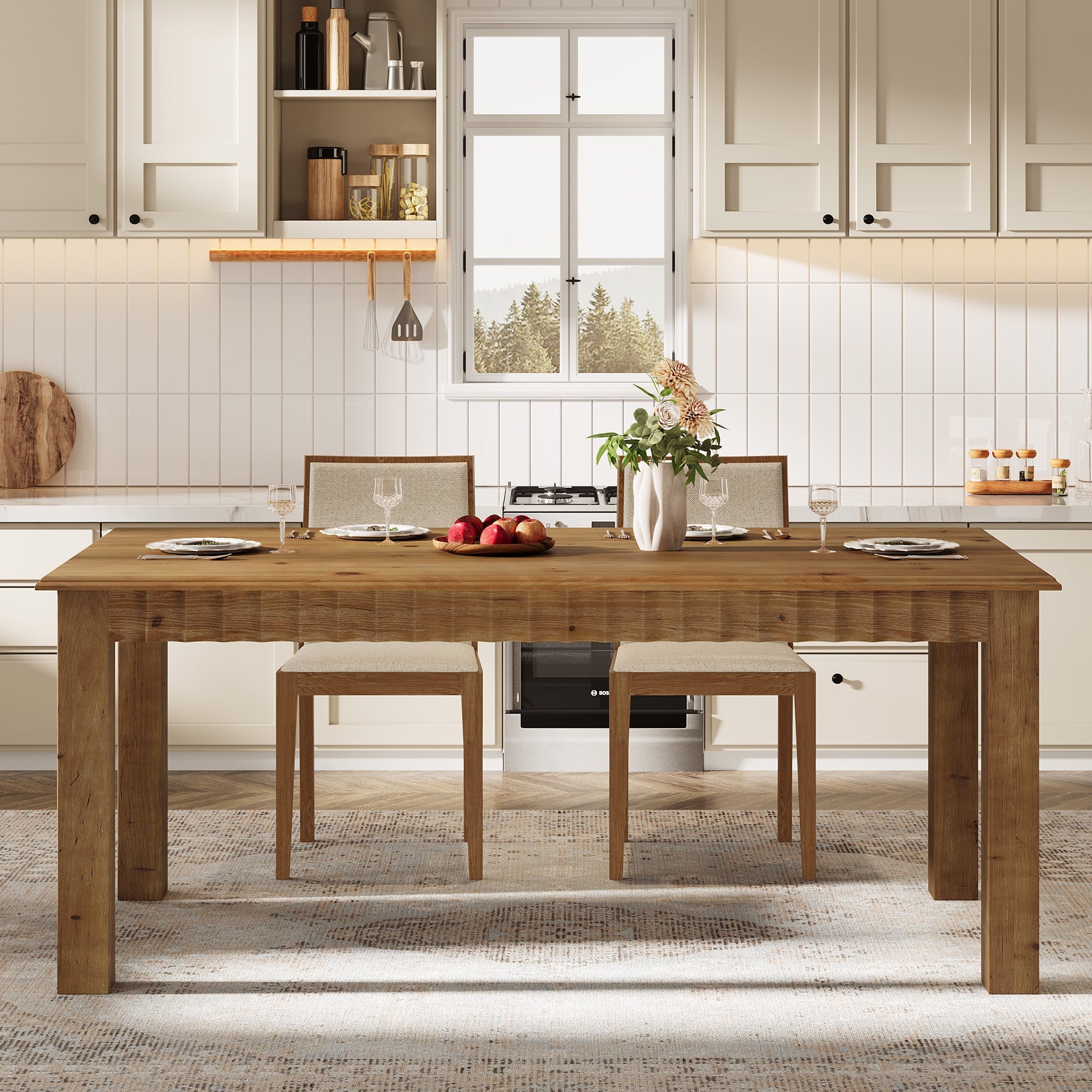 Solid Wood Dining Table - Thumbnail 5