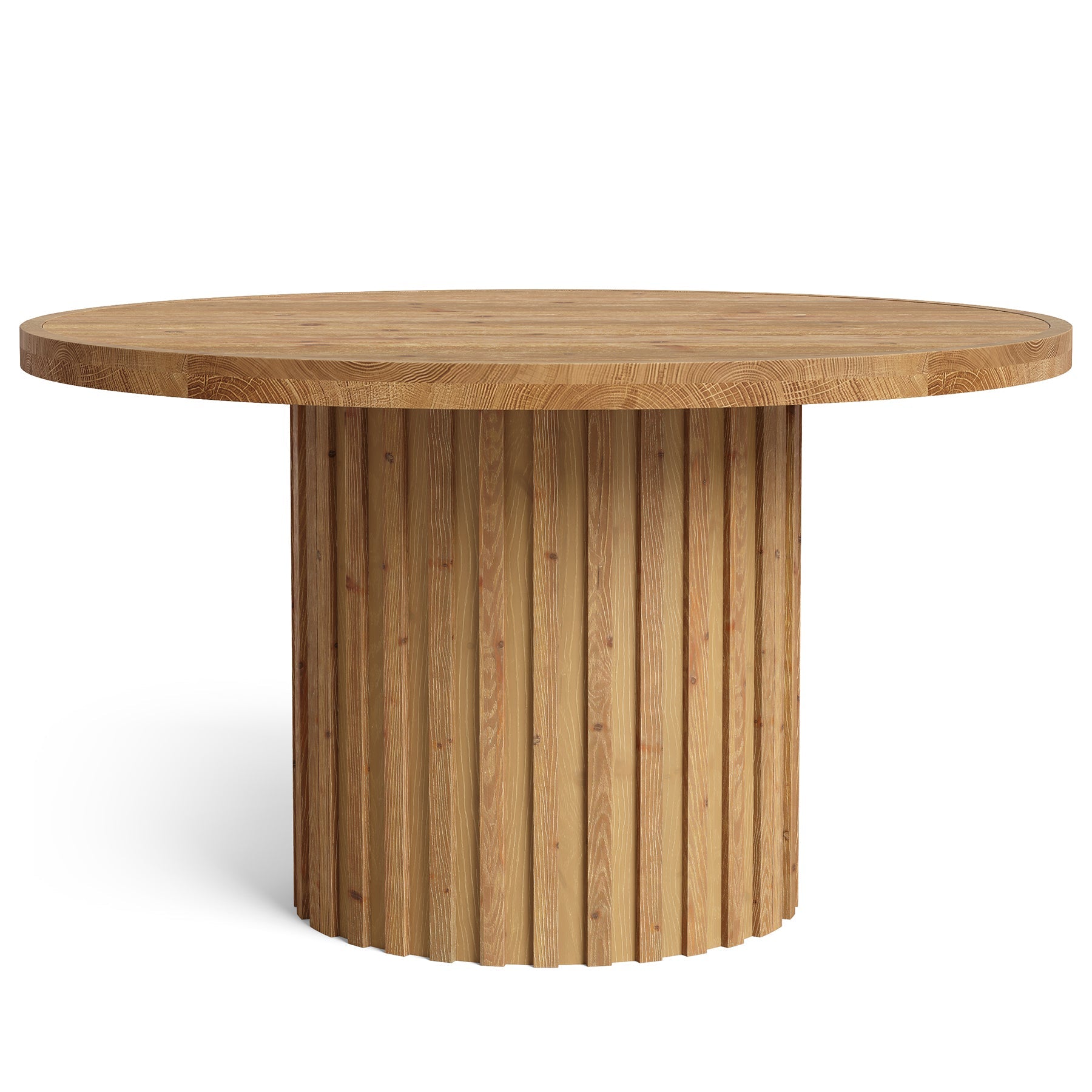 Round Solid Wood Dining Table for 4, 47" Kitchen Table with Fluted Pedestal Base