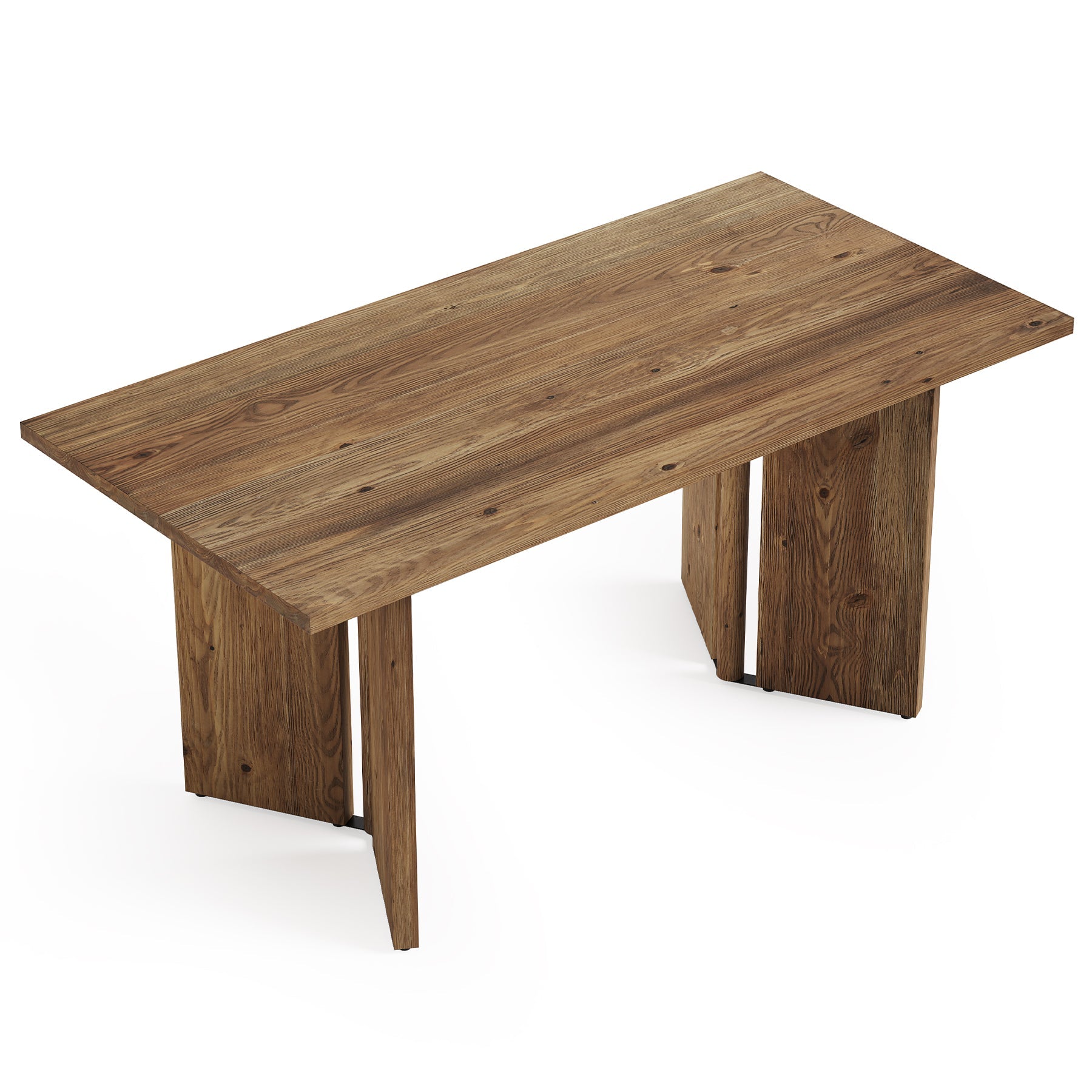 Solid Wood Dining Table, 63" Farmhouse Long Kitchen Table