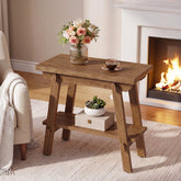 Solid Wood End Table, 23.6" Narrow Couch Side Table Nightstand for Small Spaces 3